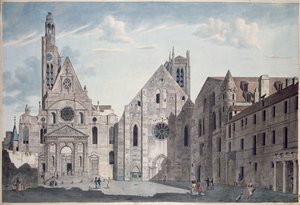 Facciate delle chiese di St. Genevieve e St. Etienne du Mont, Parigi, c.1800